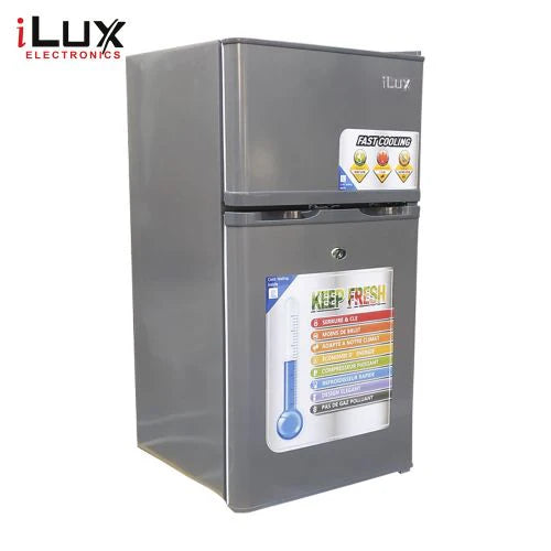 Ilux Réfrigérateur 2 Battants - ILR90 - 90 L - Gris - 6 Mois Garantie Ilux Réfrigérateur 2 Battants - ILR90 - 90 L - Gris - 6 Mois Garantie